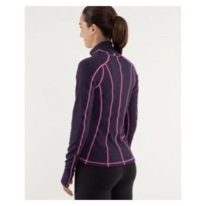 EUC LULULEMON Run U-Turn Rulu LS Top Size 6 Raspberry Glo Black Swan Reversible